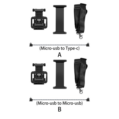安装耐用的黑色旋转可拆卸前视图方便无人机平板电脑支架配件挂带遥控器塑料适合DJI Mavic Spark